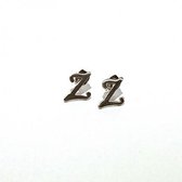 Oorbellen studs letter Alfabet - Zilver (letter Z)