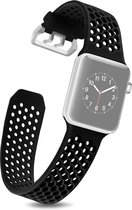 By Qubix - Apple watch 42mm / 44mm bandje met gaatjes - Zwart