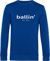 Heren Sweaters met Ballin Est. 2013 Basic Sweater Print - Blauw - Maat S