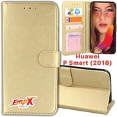 EmpX.nl P Smart (2018) Goud Boekhoesje | Portemonnee Book Case voor Huawei P Smart (2018) Goud | Flip Cover Hoesje | Met Multi Stand Functie | Kaarthouder Card Case P Smart (2018) Goud | Besc