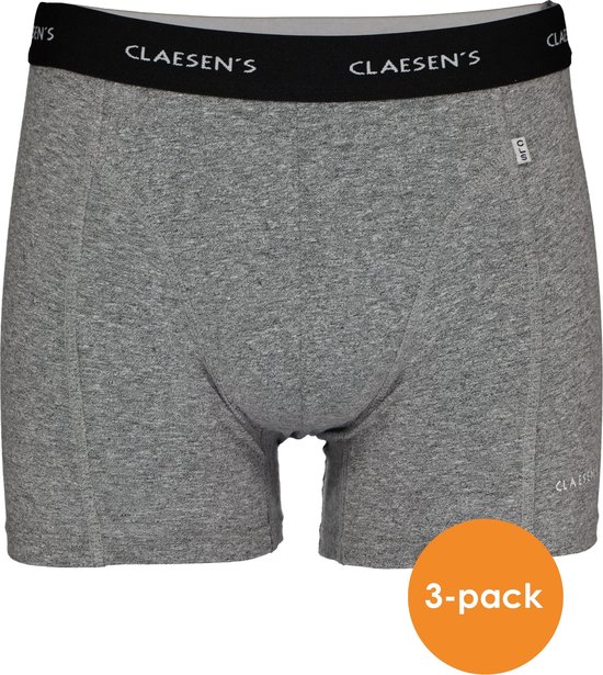 Claesen's Basics boxers (3-pack) - heren boxers lang - grijs - Maat: M