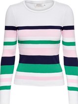 Onlsally L/s Stripe Pullover Knt 15224448 Cloud Dancer/primrose