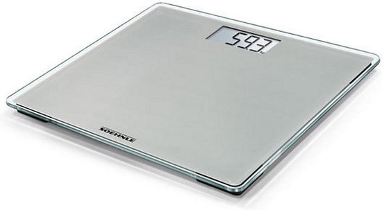 Soehnle personenweegschaal digitaal Style Sense Compact 200 - stone grey / grijs - tot 180 kg - incl. batterijen - Soehnle