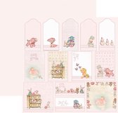 RP0346 It┬┤s a girl Collection - Tags Double-sided patterned paper 12x12 200 gsm