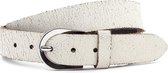 Thimbly Belts Dames riem crackle wit - dames riem - 3.5 cm breed - Wit - Echt Leer - Taille: 95cm - Totale lengte riem: 110cm