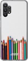 6F hoesje - geschikt voor Samsung Galaxy A32 5G -  Transparant TPU Case - Pencils #ffffff