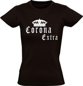 Corona extra Dames t-shirt | virus |bier | viruswaanzin | vaccinatie | cadeau | Zwart