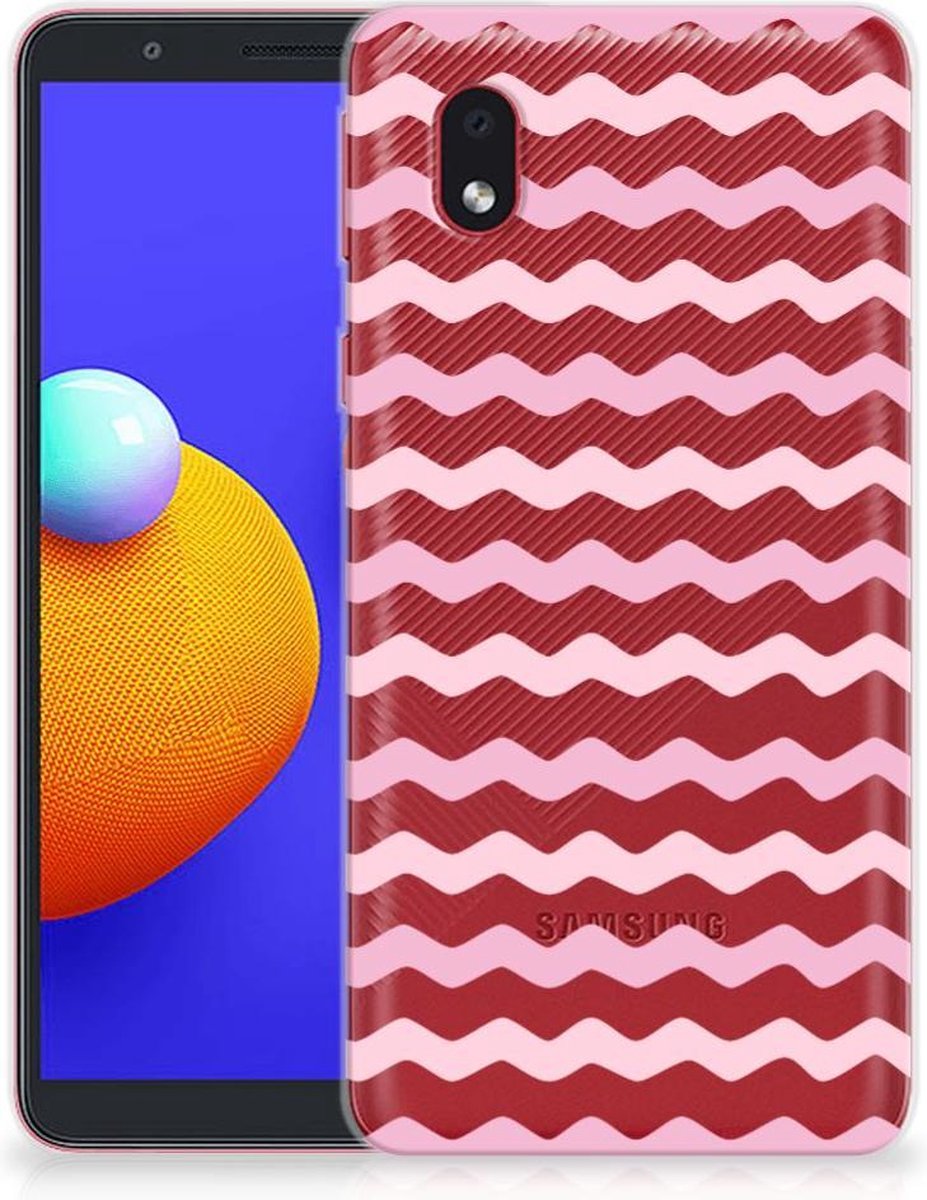 Samsung Galaxy A01 Core TPU bumper Waves Roze