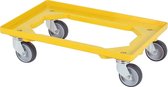 Kunststof dolly - 600x400mm - geel - Transportwagen