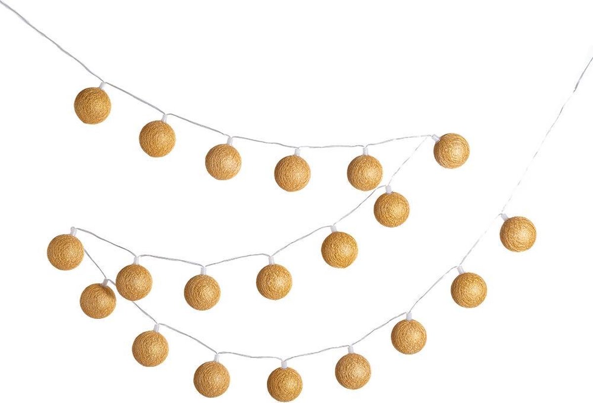 Cotton Ball Lights buiten feestverlichting goud 20 ballen Oro