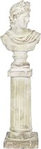 Clayre & Eef Decoratie Buste Buste 17*17*64 cm Wit Steen Rechthoek Decoratief Figuur Decoratieve Accessoires