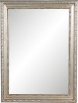Clayre & Eef Wandspiegel 63*2*83 cm Zilverkleurig Hout Rechthoek Grote Spiegel Muur Spiegel