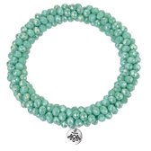 Melady Kralen Armband Ø6-7cm (2mm) Groen Glas Rond Kralen Armband Dames Armbandjes Sieraden Dames
