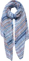 Clayre & Eef sjaal 70x180cm blauw