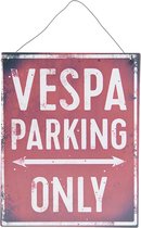 Clayre & Eef Tekstbord 19*24 cm Rood Metaal Rechthoek Wandbord Quote Bord
