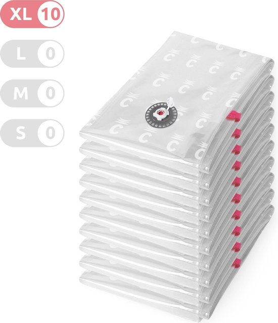 Jumbo Cube XXL Set Van 2 Vacuüm Opbergzakken - 180 X 90 X 50 Cm Transparant Opbergen Kleding