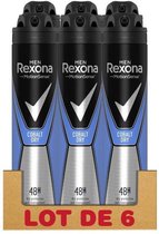 Rexona Men Deodorant 6 x 200 ml. - Cobalt Dry - MotionSense - Voordeelverpakking - Anti-Transpirant - 0% Alchol