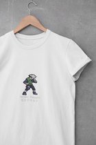 Hatake Kakashi Pixel Anime Merch T-Shirt WIT - Maat XL - Merchandise Manga Sharingan Copy Ninja Naruto