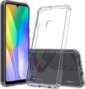 hoesje Geschikt voor Huawei Y6p 2020 siliconen Case Hoes Shockproof Cover - Transparant
