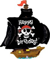 Folieballon Happy Birthday Piratenboot groot
