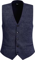 WE Fashion Heren slim fit geruit gilet