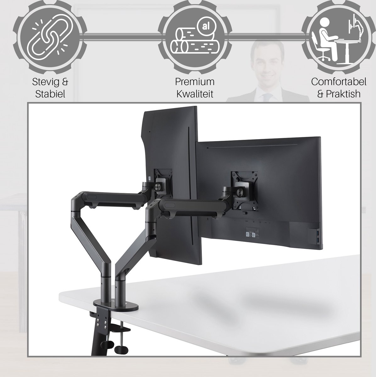VALKENSTOL M3 Ergonomischer Bürostuhl 150 kg - [Höhenverstellbare