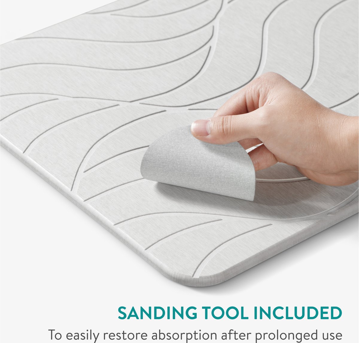 Navaris hoog absorberende badmat - Douchemat van diatomeeënaarde - Sneldrogend en anti-slip - In elegant design