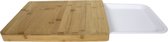 Bamboe snijplank met kunststof kruimel opvangbak - 38 x 26 cm - Snijplanken van hout