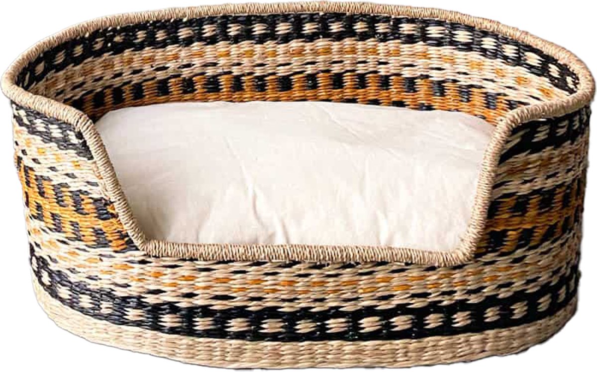 Maurette Hondenmand - 95x65x30 - Hondenbed uit Duurzame Materialen - met Uitneembaar Hondenkussen - Large - Praag