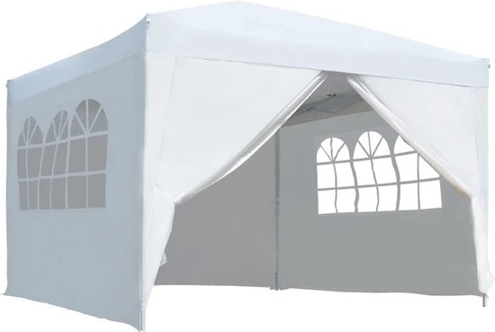 Partytent - Paviljoen - 3x3m - Feesttent - Incl. Zijwanden - Waterdicht - Wit