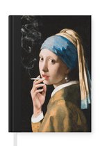 Notitieboek - Schrijfboek - Meisje met de parel - Johannes Vermeer - Sigaretten - Notitieboekje klein - A5 formaat - Schrijfblok
