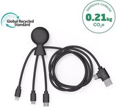 Xoopar - Mr Bio LONG Cable - Zwart - Câble Multi- USB - Micro USB - USB-C - Lightning - câble multi connecteur