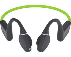 Creative Outlier Free+ Bone Conduction hoofdtelefoon - verstelbare transducers, IPX5 las- en spatbescherming, tot 10 uur batterijduur (grijs en limoengroen)