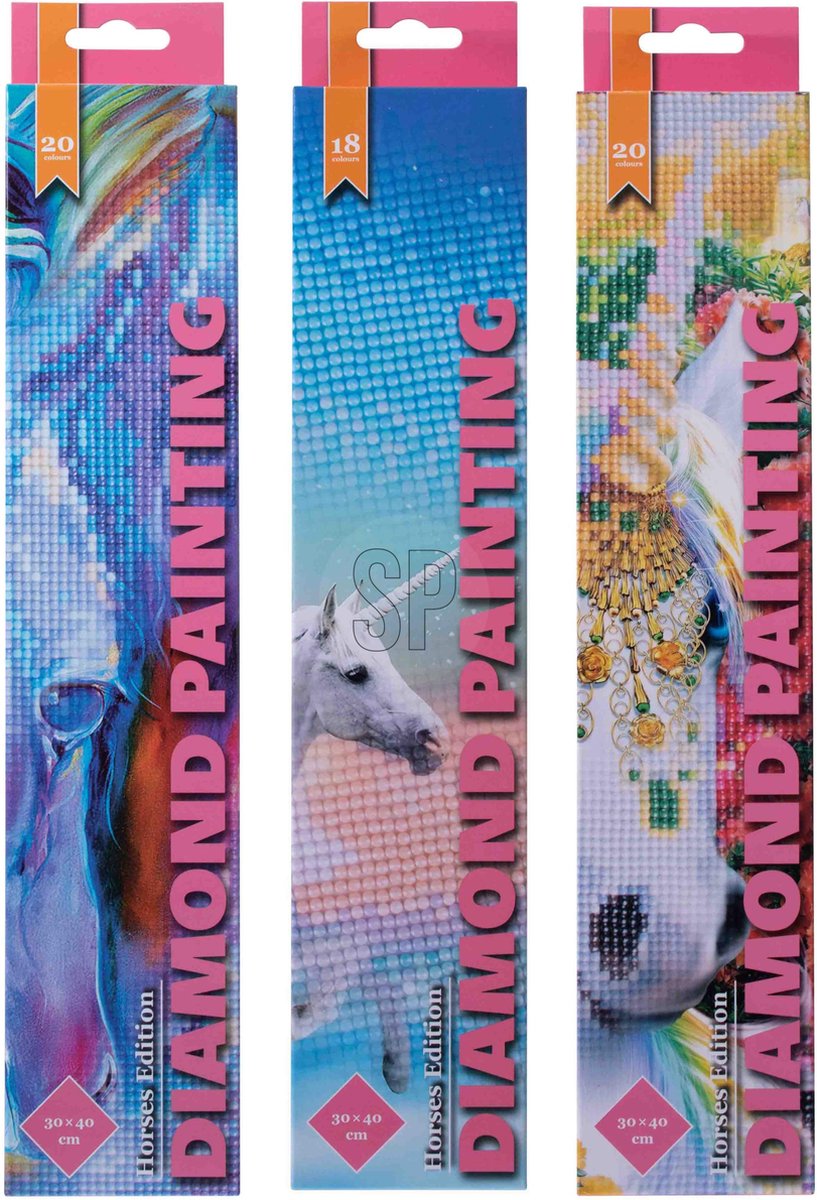 Home & Styling Diamant Painting Unicorn - Set van 3 stuks