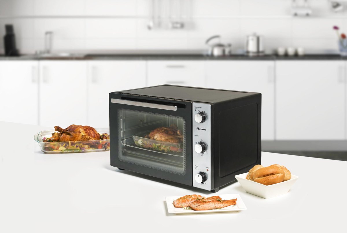 Bestron Vrijstaande oven AOV55 - Bakoven 2000W - 55L - Draaispit - RVS/Zwart - 5 jaar garantie – foto 8