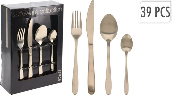Tableware Collection Bestekset - 39 delig - Zilver met Gouden Accent - RVS van tableware collection — afbeelding 2
