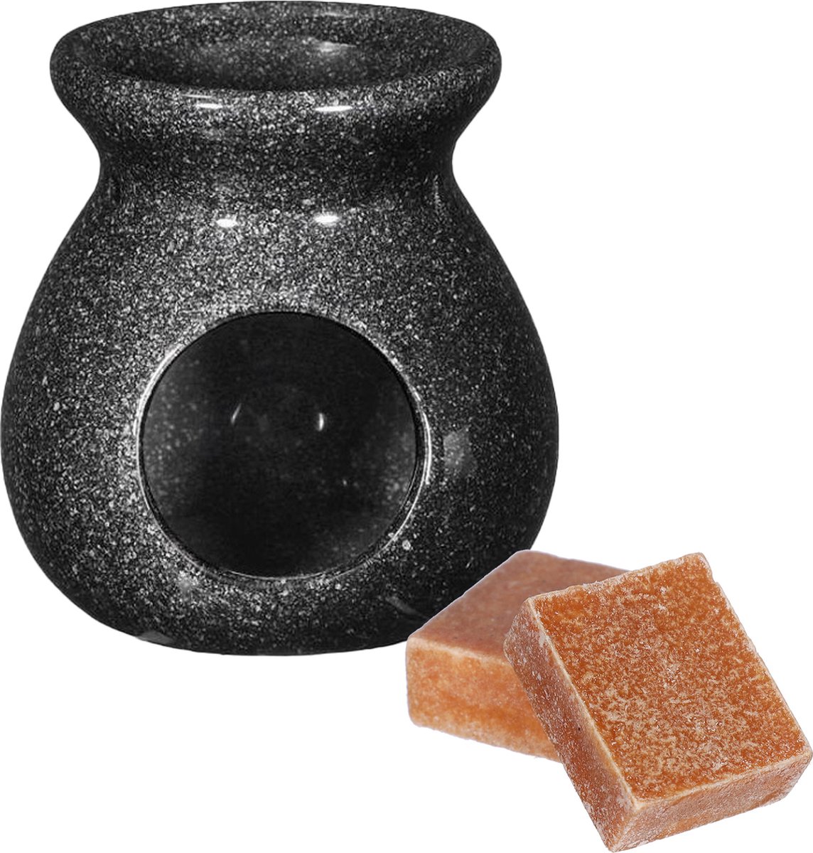 Ideas4seasons Amberblokjes/geurblokjes cadeauset - amber geur - inclusief geurbrander