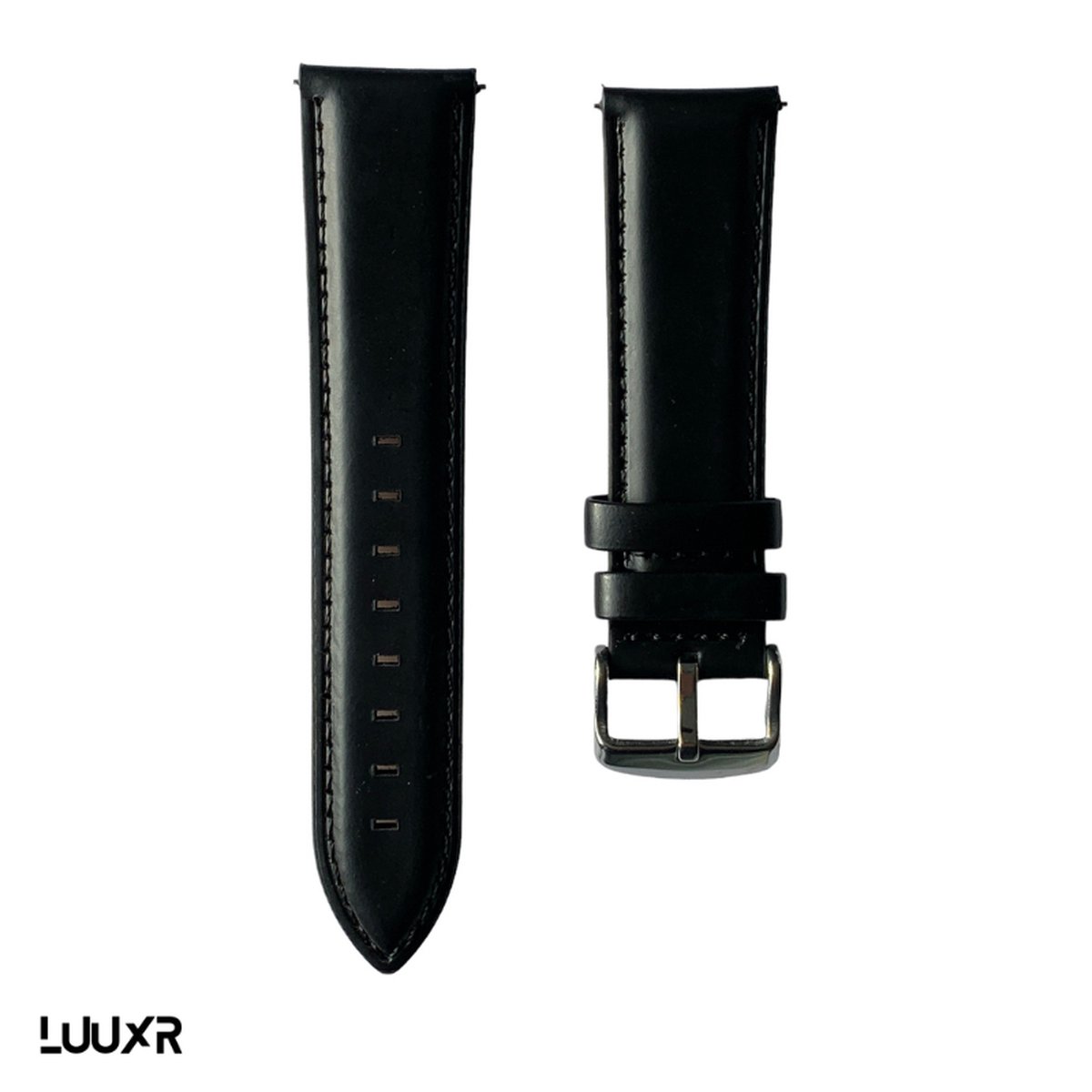 Luuxr strap leather black smooth luxury 22mm lublsml220001