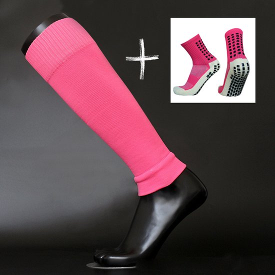 Knaak Voetloze sokken + Gripsokken set - Footless - Antislip - Roze