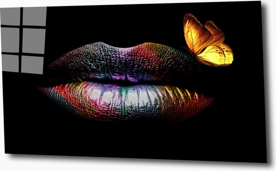 Butterfly on the lips 60x40 plexiglas 5mm