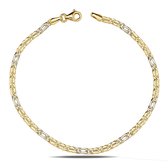 Juwelier Zwartevalk 14 karaat gouden bicolor armband - ZV 1322/19cm