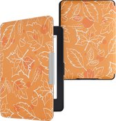 Housse kwmobile adaptée à Amazon Kindle Paperwhite - Fermeture magnétique - Housse pour liseuse en blanc / orange / marron - Design d'automne