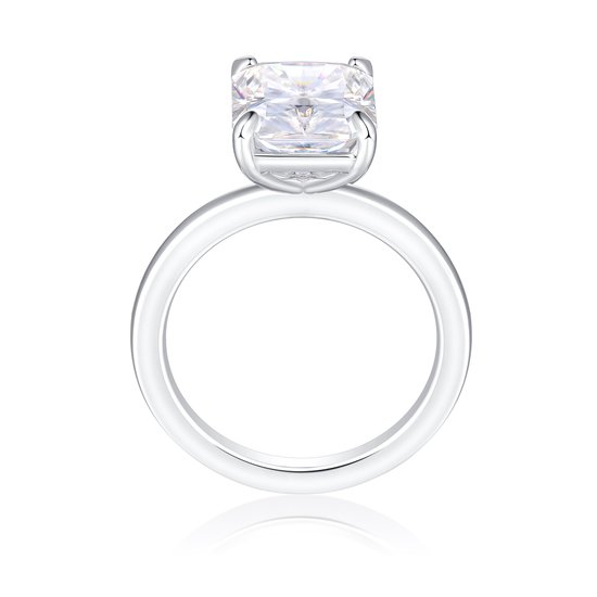 Radiana - Ring solitaire moissanite radiante en or blanc 18 carats - 1,2 carats