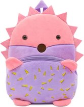 BoefieBoef Egel Peuter Rugzak/Rugtas | Schattige Dieren Kinder Rugtas 0-5 Jaar - Baby Backpack voor Peuterspeelzaal / Opvang - Ideaal voor Peuters & Kleuters - Roze Paars
