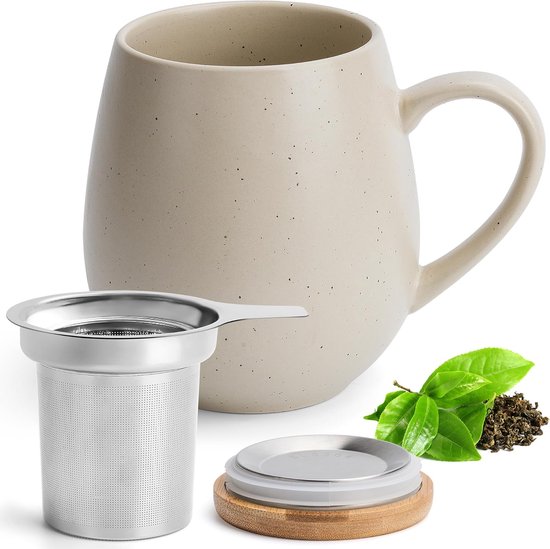 Grande tasse 500 ml Tasse à thé avec couvercle et passoire