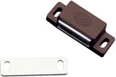 AMIG magneetsnapper/deurmagneet - 2 stuks - bruin - 4.3 x 1.45 x 1,2 cm - 3 kg