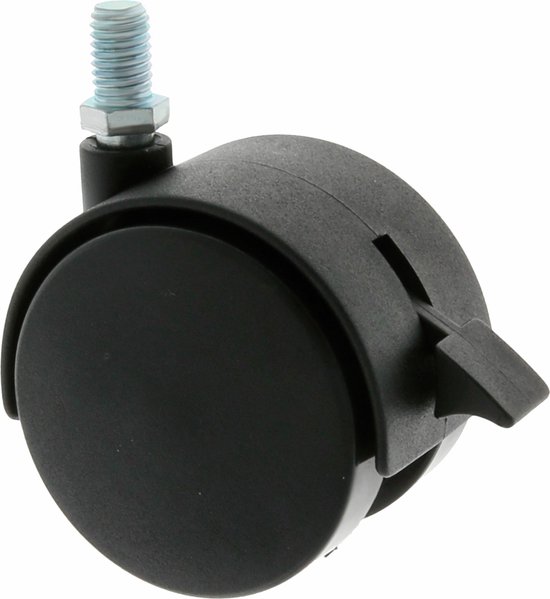 Rubber zwenkwiel met rem 100mm Continental