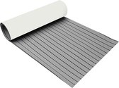 240*60*0.6 cm - Decking Zelfklevende Bootmat - EVA Teak Foam Decking Mat - Teak Boten Vloerbedekking - Teakhouten Jachtvloeren - Teak Vloerbedekking Vloer - Balkonmatten - Tuinmatten - Wasbaar - Grijs+Zwart