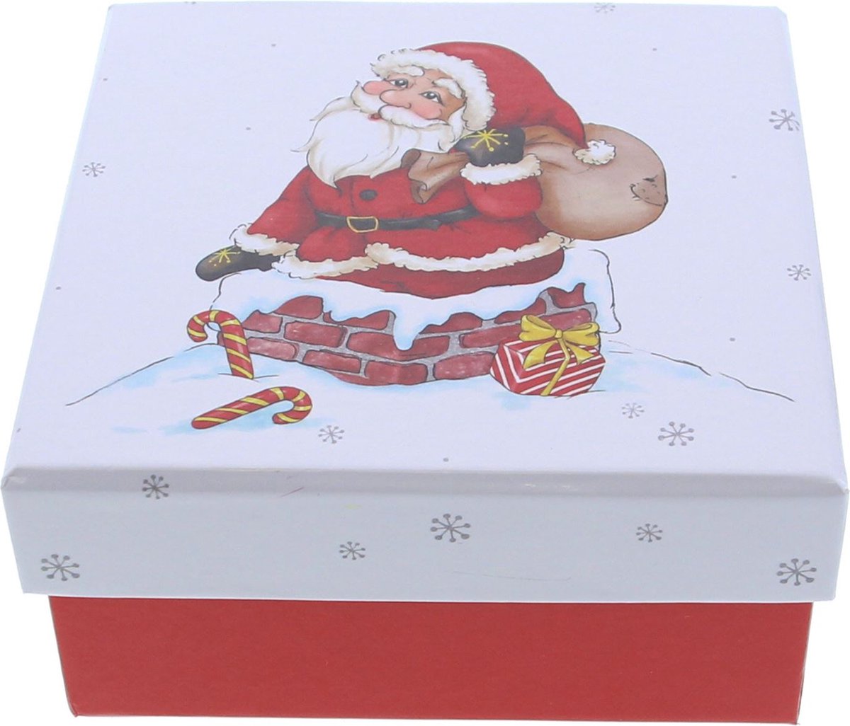 Geschenkdoosje Kerstman - Gift Box - Kerstmis - 13x13x6,5cm - 2 stuks