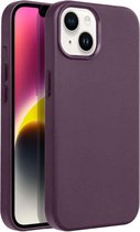 Coque Arrière en Cuir avec MagSafe pour iPhone 14 - Violet Foncé